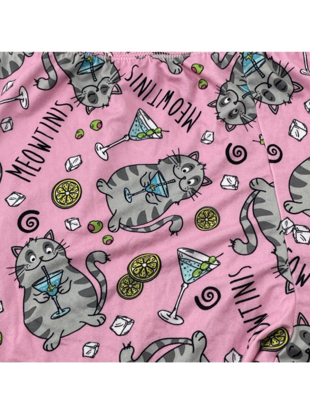 Briefly Stated Cat Lady Pajama Pants Women XL 16/18 Cocktail Drink Casual Lounge - Picture 4 of 12